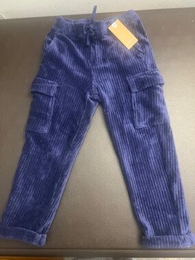 Kids Corduroy Cargo Pants - Deep Blue